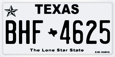 TX license plate BHF4625