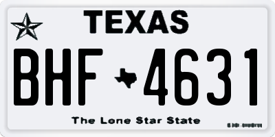 TX license plate BHF4631