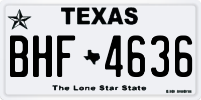 TX license plate BHF4636