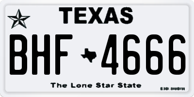 TX license plate BHF4666