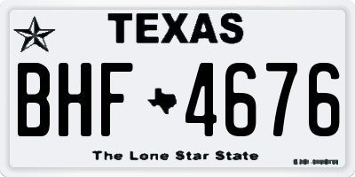 TX license plate BHF4676