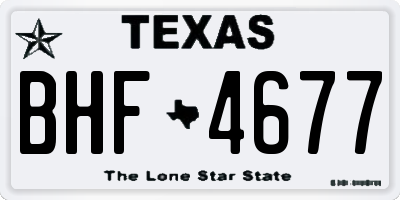 TX license plate BHF4677