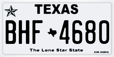 TX license plate BHF4680