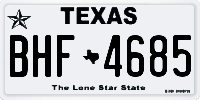 TX license plate BHF4685