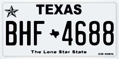 TX license plate BHF4688