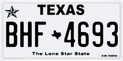 TX license plate BHF4693