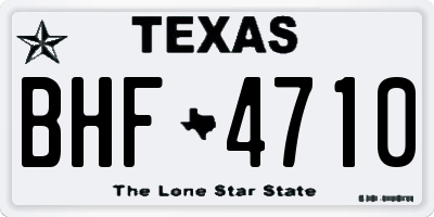 TX license plate BHF4710