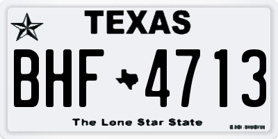 TX license plate BHF4713