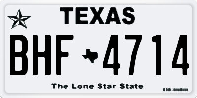 TX license plate BHF4714