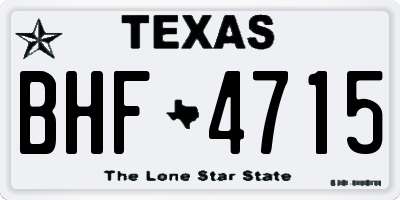 TX license plate BHF4715