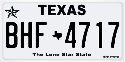 TX license plate BHF4717
