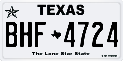 TX license plate BHF4724