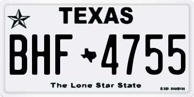TX license plate BHF4755