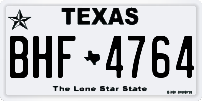 TX license plate BHF4764