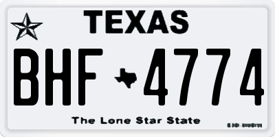 TX license plate BHF4774