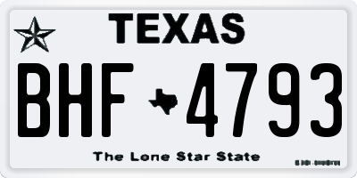 TX license plate BHF4793