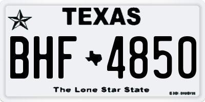 TX license plate BHF4850