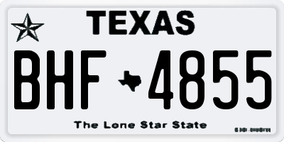TX license plate BHF4855
