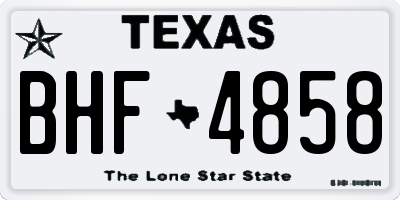 TX license plate BHF4858