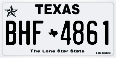 TX license plate BHF4861