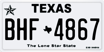TX license plate BHF4867