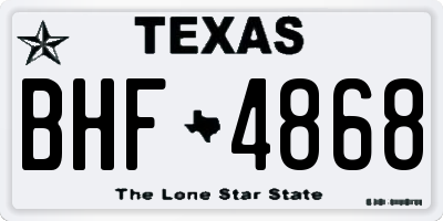 TX license plate BHF4868
