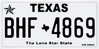 TX license plate BHF4869