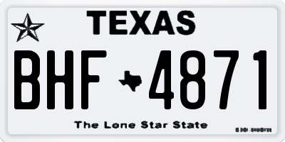 TX license plate BHF4871