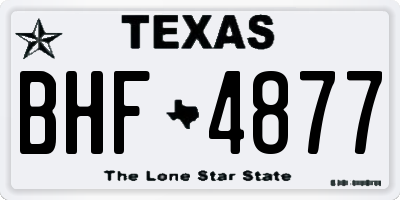TX license plate BHF4877
