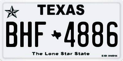 TX license plate BHF4886