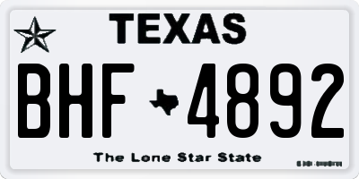 TX license plate BHF4892