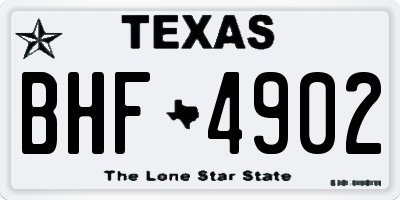 TX license plate BHF4902