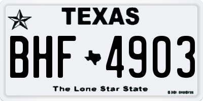 TX license plate BHF4903