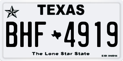 TX license plate BHF4919