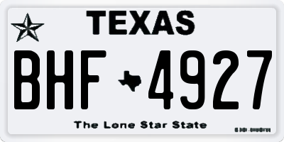 TX license plate BHF4927