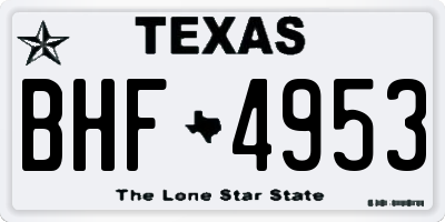 TX license plate BHF4953