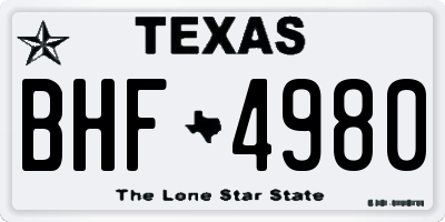 TX license plate BHF4980