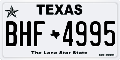 TX license plate BHF4995
