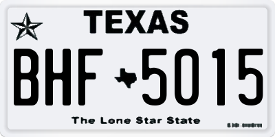 TX license plate BHF5015