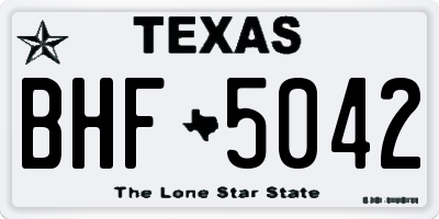 TX license plate BHF5042