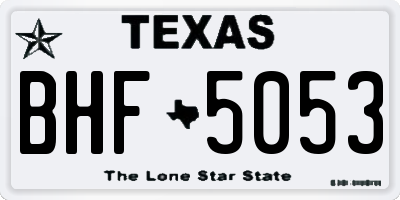 TX license plate BHF5053