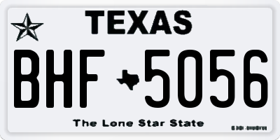 TX license plate BHF5056