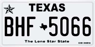 TX license plate BHF5066
