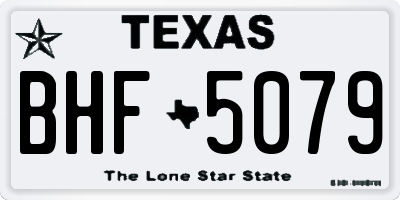 TX license plate BHF5079
