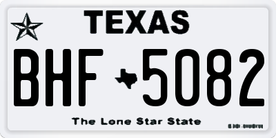 TX license plate BHF5082