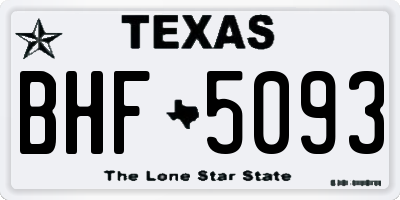 TX license plate BHF5093
