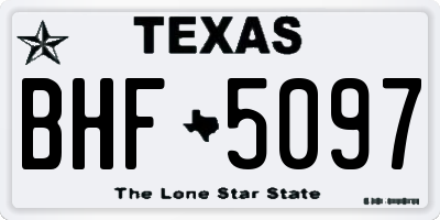 TX license plate BHF5097