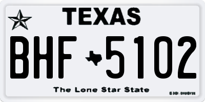 TX license plate BHF5102