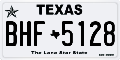 TX license plate BHF5128