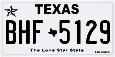 TX license plate BHF5129